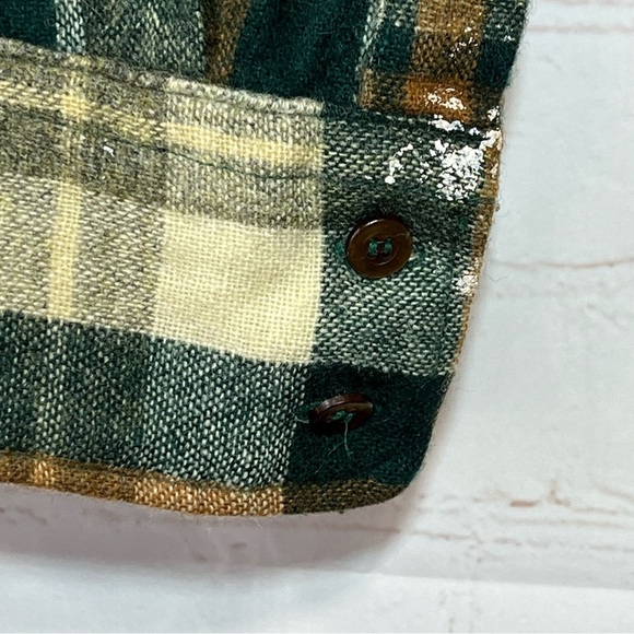 Vintage Windbreaker Wool Plaid Flannel Shirt Mens Size Large Double Pockets 80’s - Picture 14 of 14